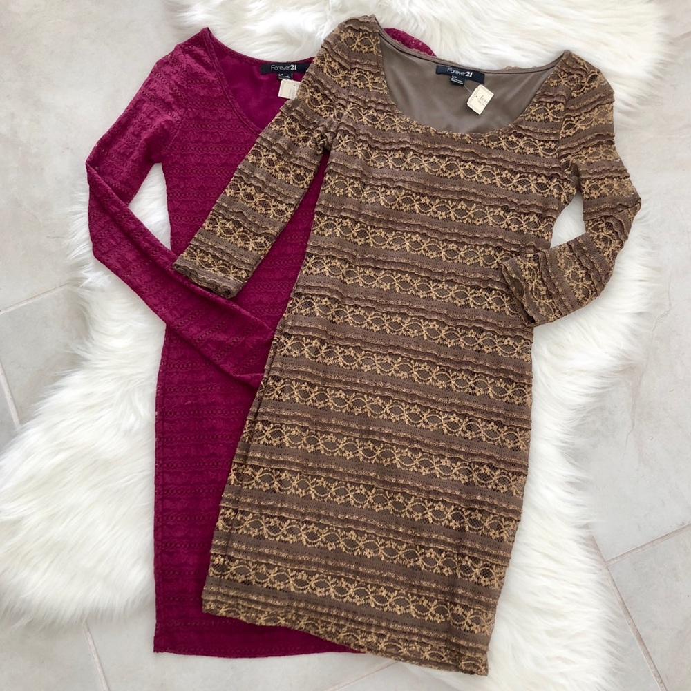 Magenta & Bronze Dress Bundle, size small